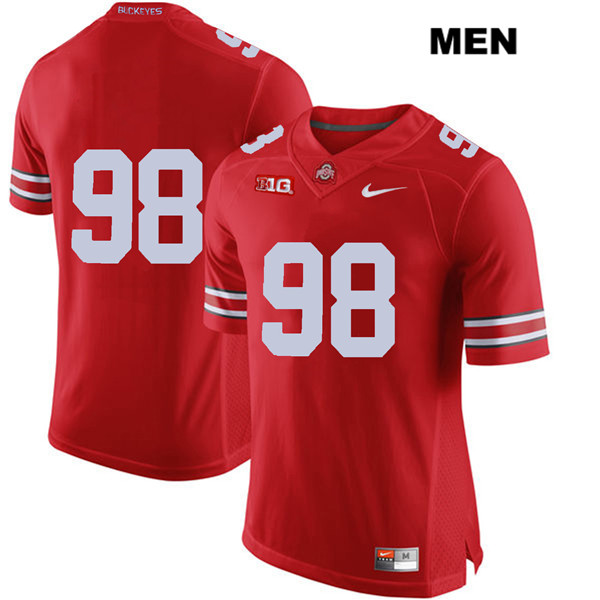Ohio State Buckeyes Men's Jerron Cage #98 Red Authentic Nike No Name College NCAA Stitched Football Jersey PB19I74HQ